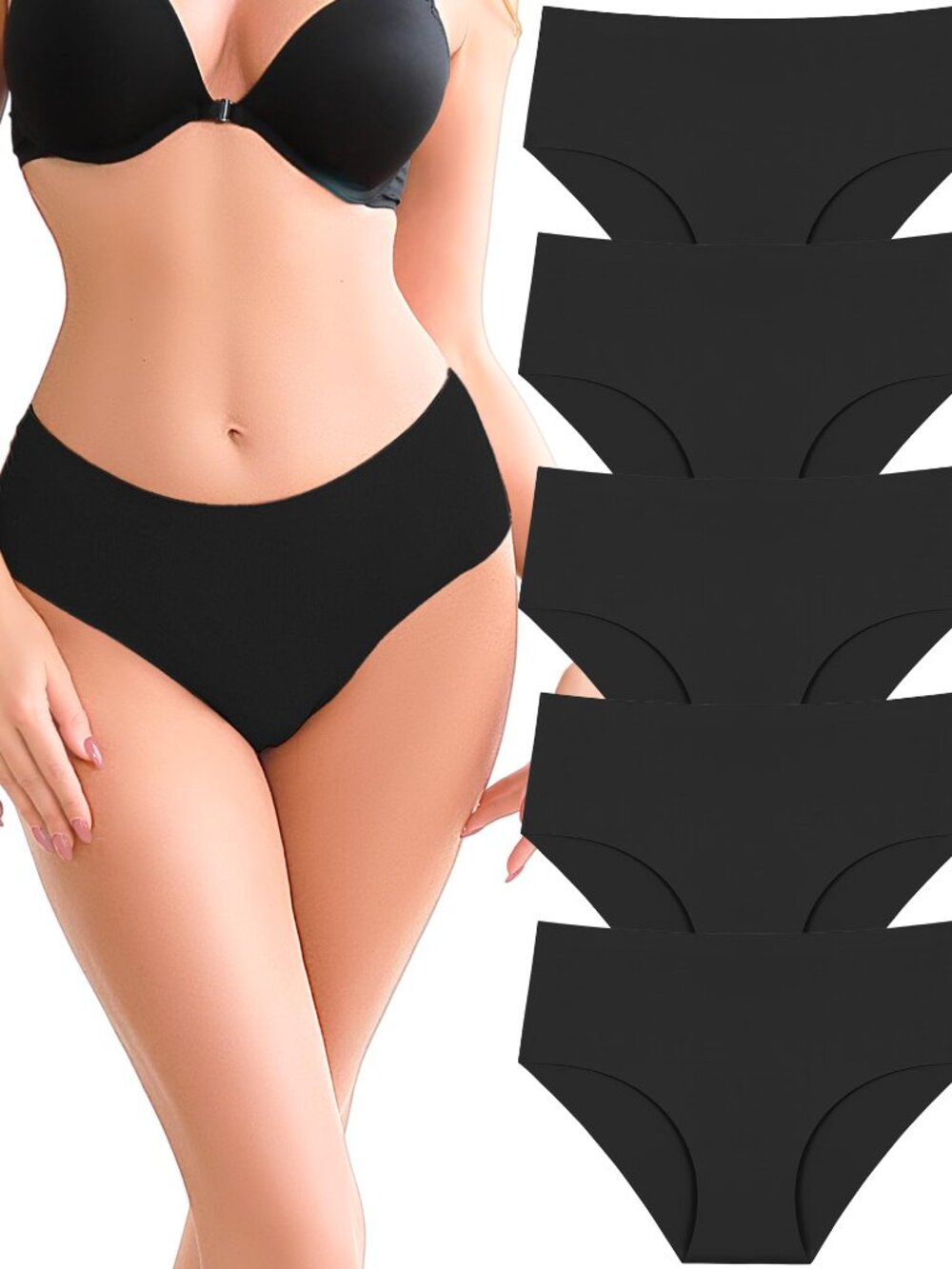 5 pack Seamless Underwear for Women Plus Size N7539